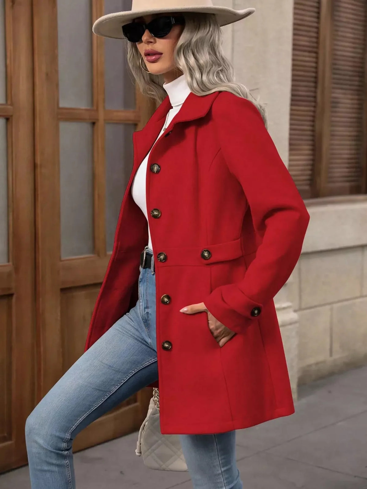 Women's Casual Long Sleeve Button-Up Jacket