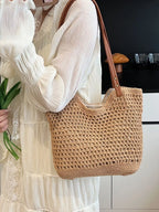 Women's Woven Straw Shoulder Bag