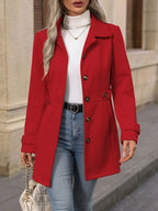 Women's Elegant Long Button-Up Coat