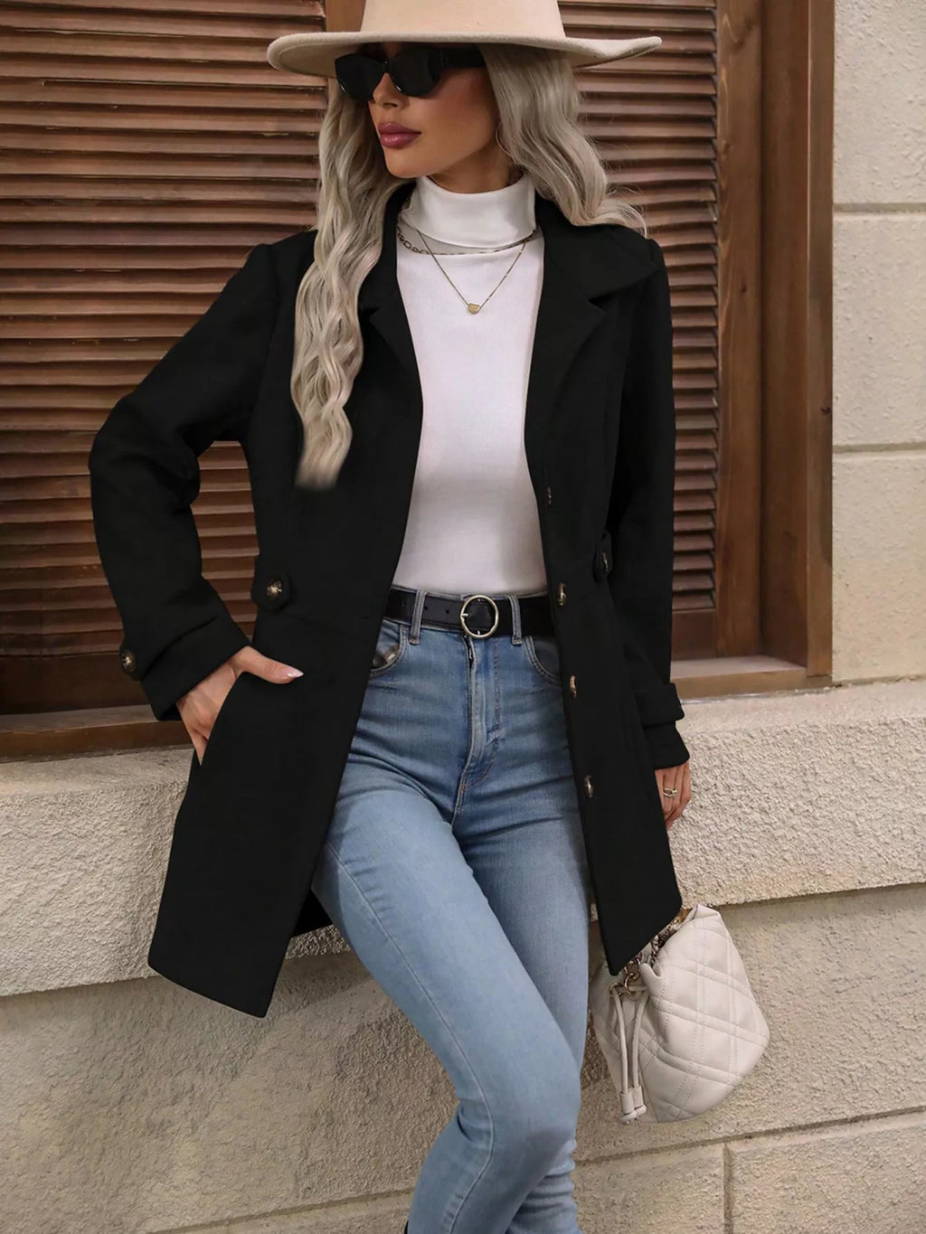 Women's Casual Long Sleeve Button-Up Jacket