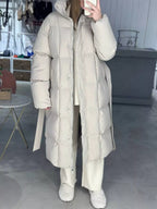 Women's Long Belted Puffer Coat