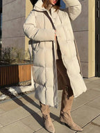 Women's Long Belted Puffer Coat