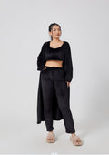 Women's Warm and Cozy 3-Piece Winter Pajama Set - Black