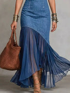 Women's Off-Shoulder Maxi Dress with Ruffle Hem