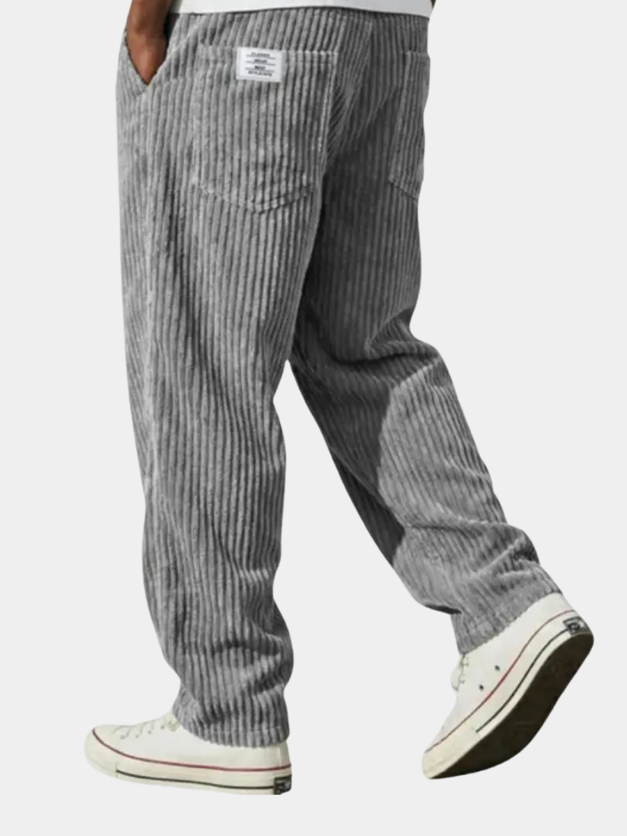 Men's Corduroy Pants with Elastic Waist