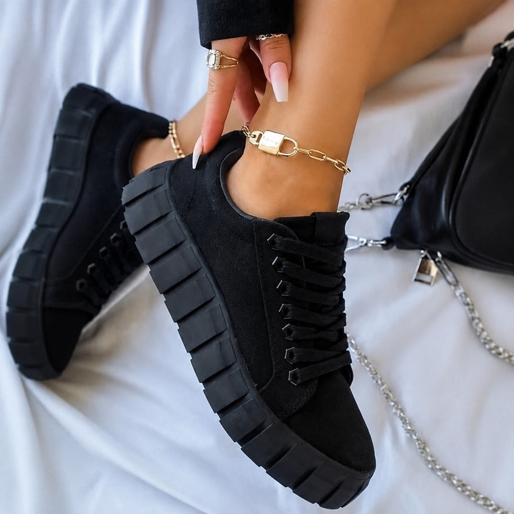Women's Comfortable Athletic Sneakers - Black