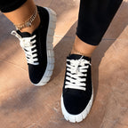 Women's Comfortable Athletic Sneakers - Black/White