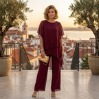 Women's Elegant Asymmetric Tunic Set for Special Occasions