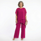 Women's Elegant Asymmetric Tunic Set for Special Occasions - Pink