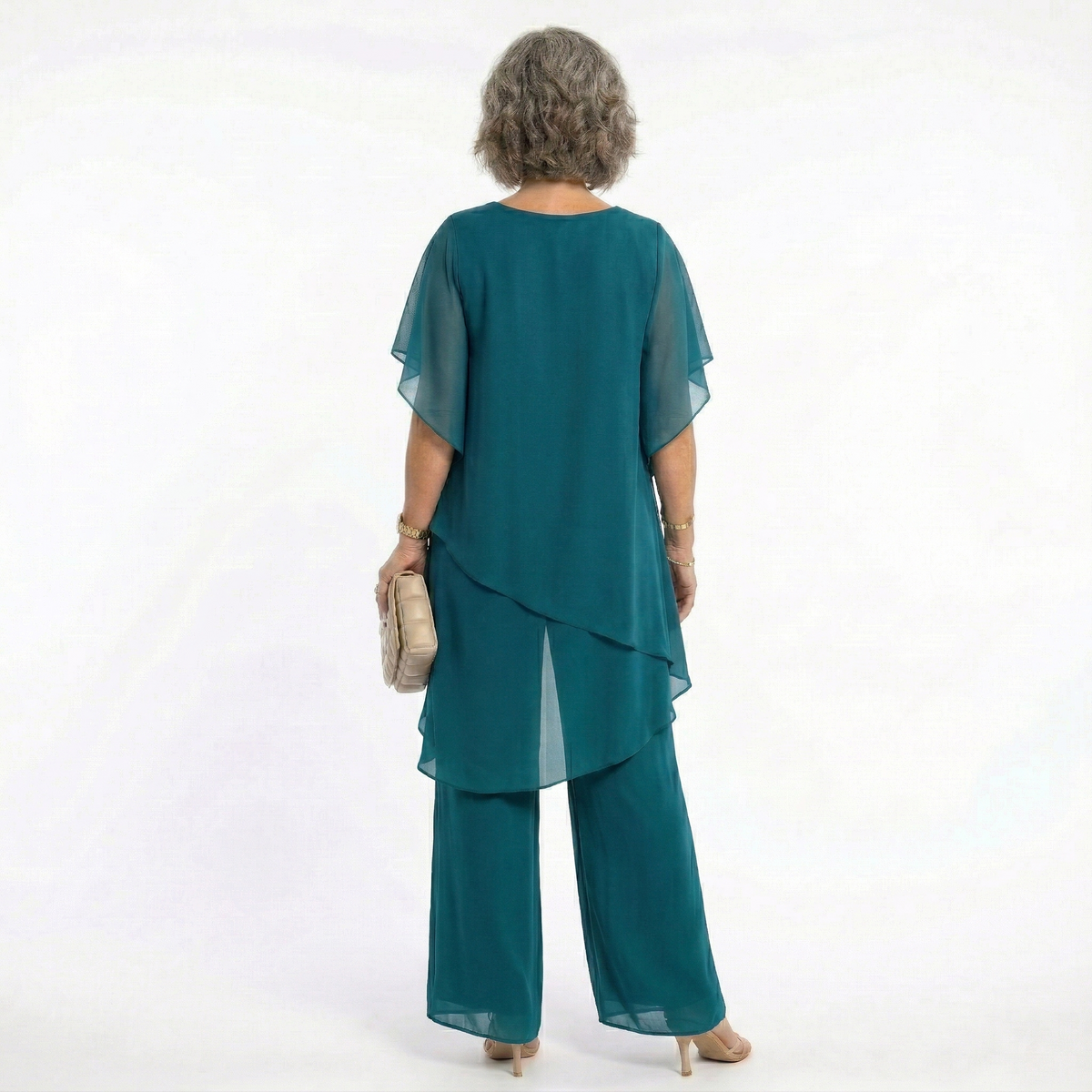 Women's Elegant Asymmetric Tunic Set for Special Occasions