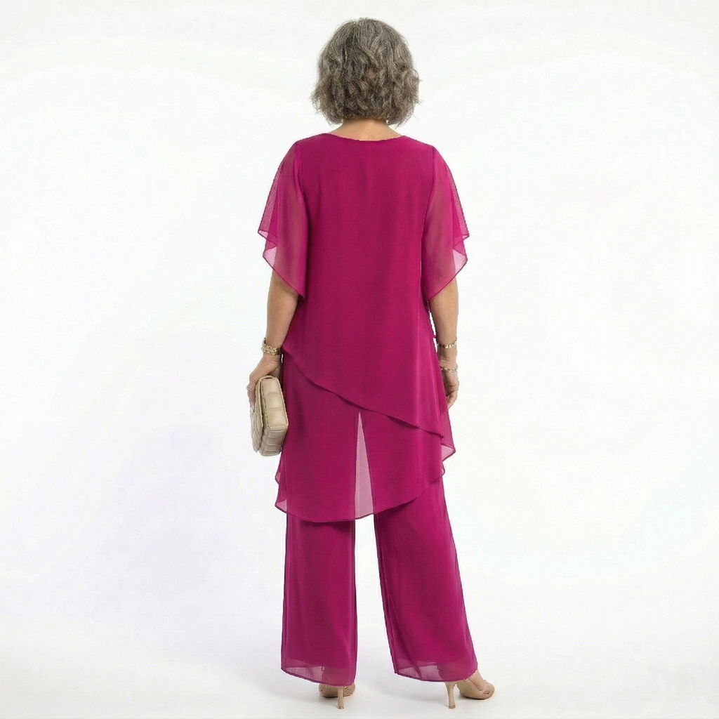 Women's Elegant Asymmetric Tunic Set for Special Occasions