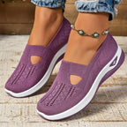 Women's Breathable Slip-On Sneakers with Cushioned Sole - Purple
