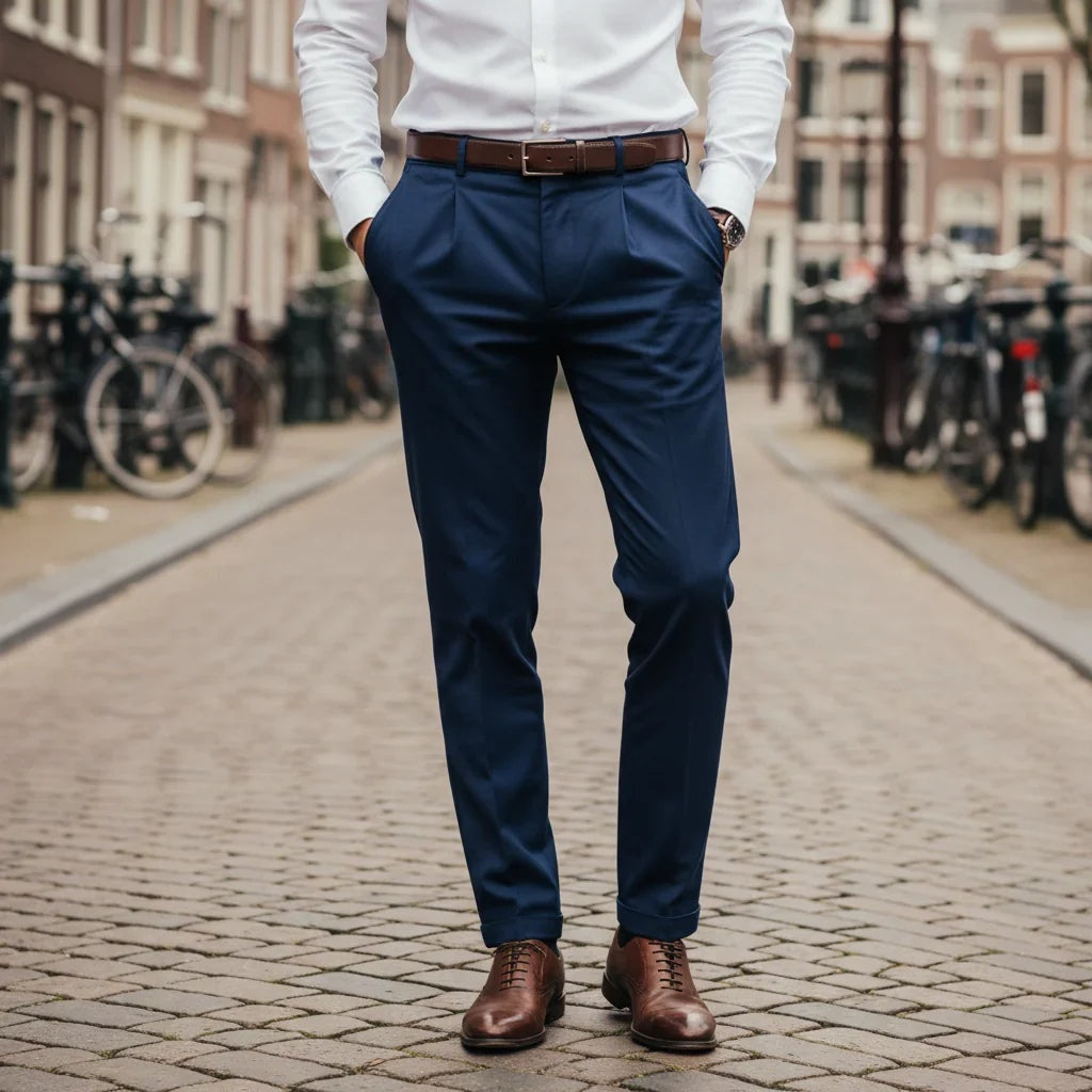 Men's Slim Fit Pleated Dress Pants