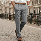 Men's Slim Fit Pleated Dress Pants - Gray