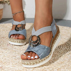 Women's Orthopedic Platform Sandals - Blue