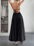 Women's Textured Sweetheart Neck Open-Back Dress