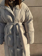 Women's Long Belted Puffer Coat
