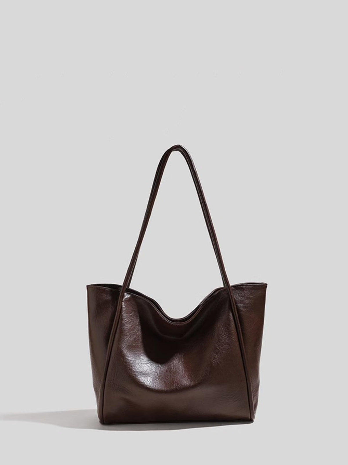 Women's Leather Tote Bag - Brown