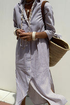 Women's Shirt Dress - Khaki