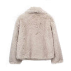Women's Faux Fur Lapel Coat Warm Padded Winter Coat