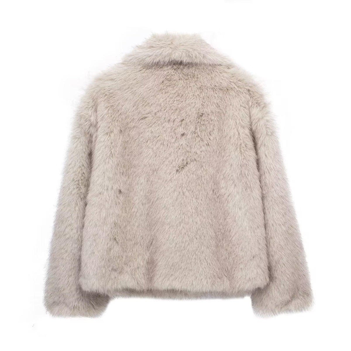 Women's Faux Fur Lapel Coat Warm Padded Winter Coat