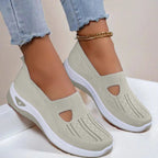 Women's Orthopedic Sneakers with Supportive Insole - Beige