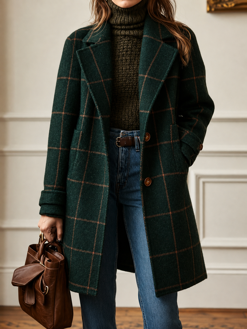 Women's Elegant Classic Plaid Coat