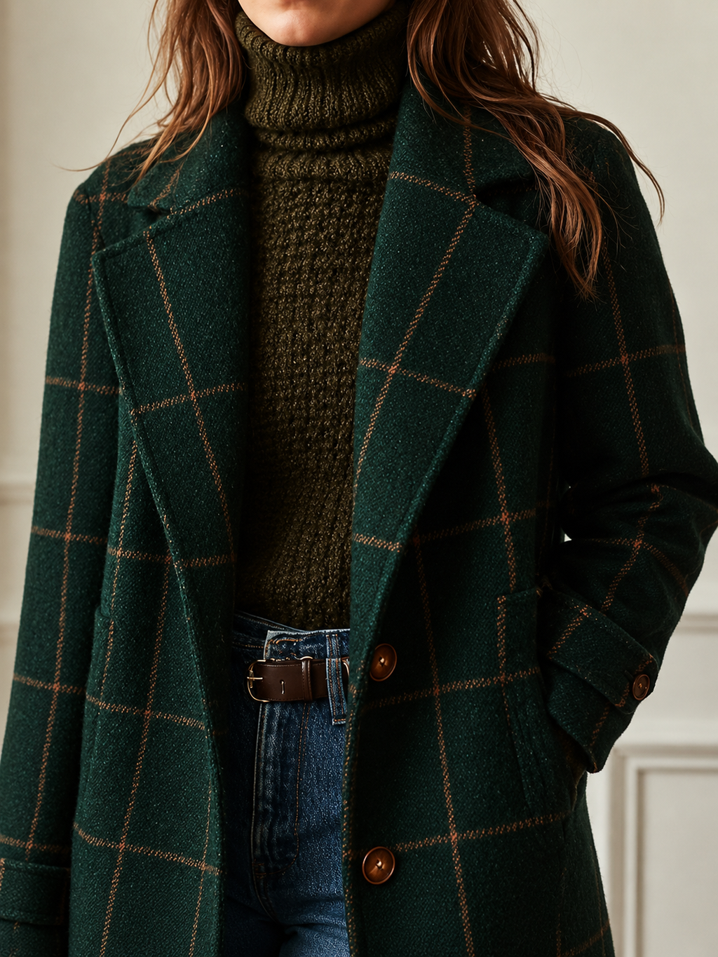 Women's Elegant Classic Plaid Coat