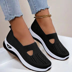 Women's Orthopedic Sneakers with Supportive Insole - Black