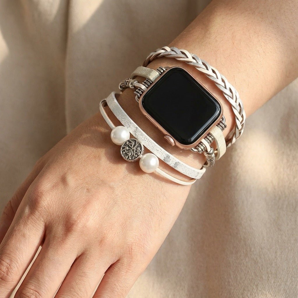 Women's Braided Multi-Strand Apple Watch Band with Tree of Life Charm