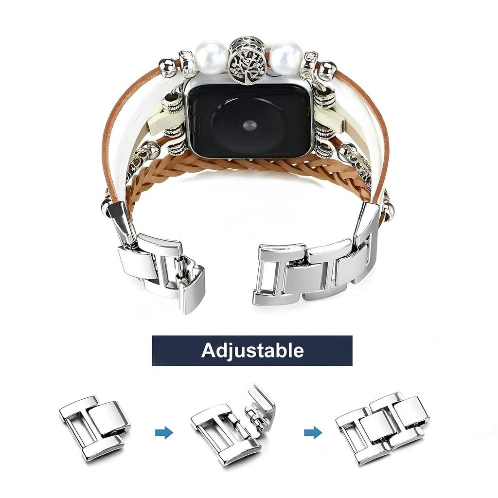 Women's Braided Multi-Strand Apple Watch Band with Tree of Life Charm