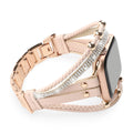 Women's Multi-Row Braided Apple Watch Band with Rhinestones - Pink