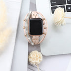 Women's Multi-Row Braided Apple Watch Band with Rhinestones