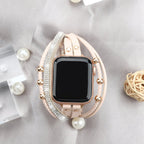 Women's Multi-Row Braided Apple Watch Band with Rhinestones