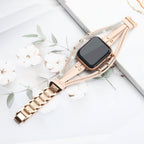 Women's Multi-Row Braided Apple Watch Band with Rhinestones