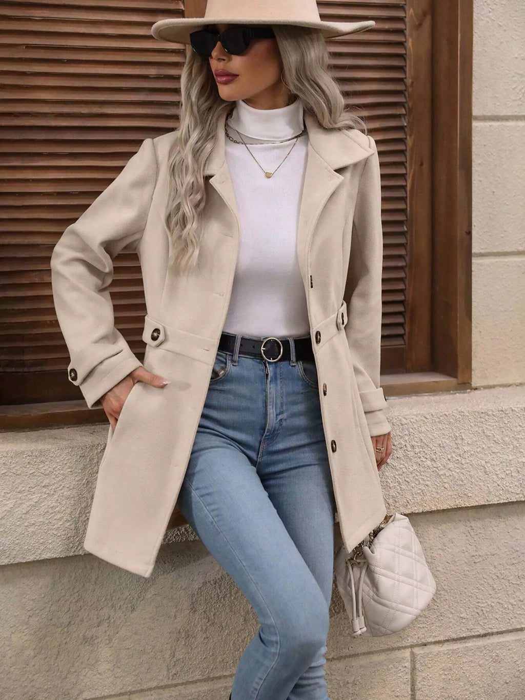 Women's Casual Long Sleeve Button-Up Jacket