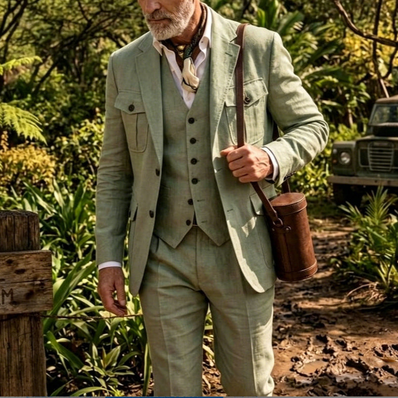 Men's Elegant Fall Winter Overcoat for Formal Occasions - Green