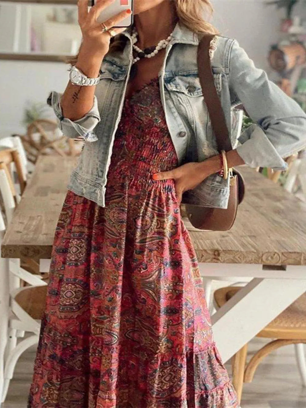 Women's Plus Size Short Sleeve V-Neck Printed Dress with Ruched Detail