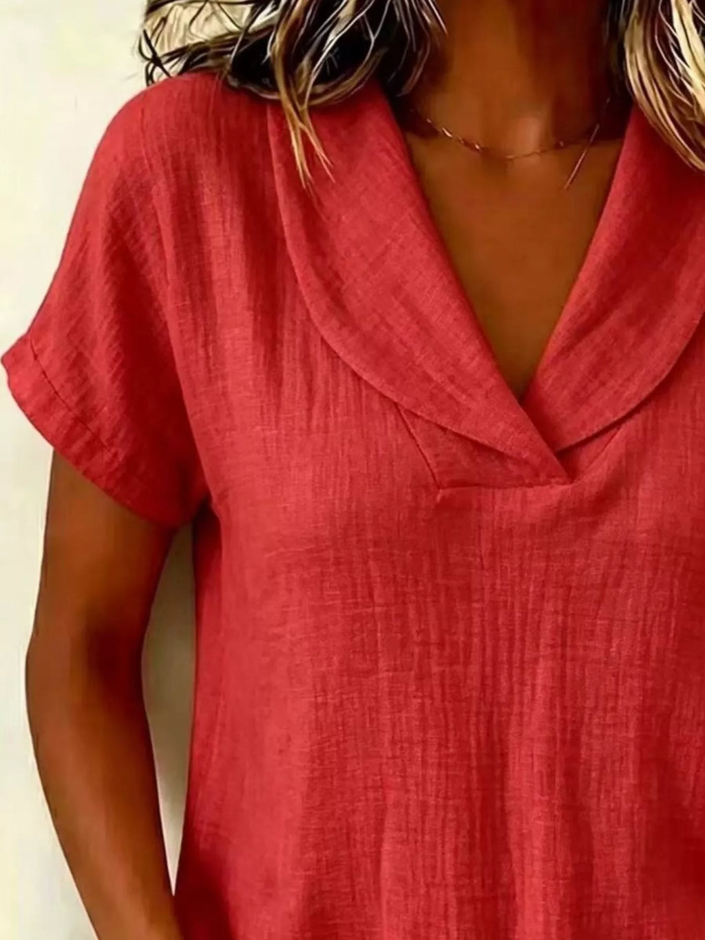Women's Plus Size Casual Textured Short Sleeve Blouse