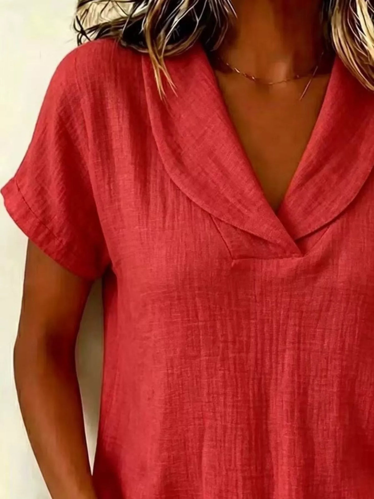 Women's Plus Size Casual Textured Short Sleeve Blouse