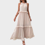 Women's Sleeveless Ruffle Trim Dress