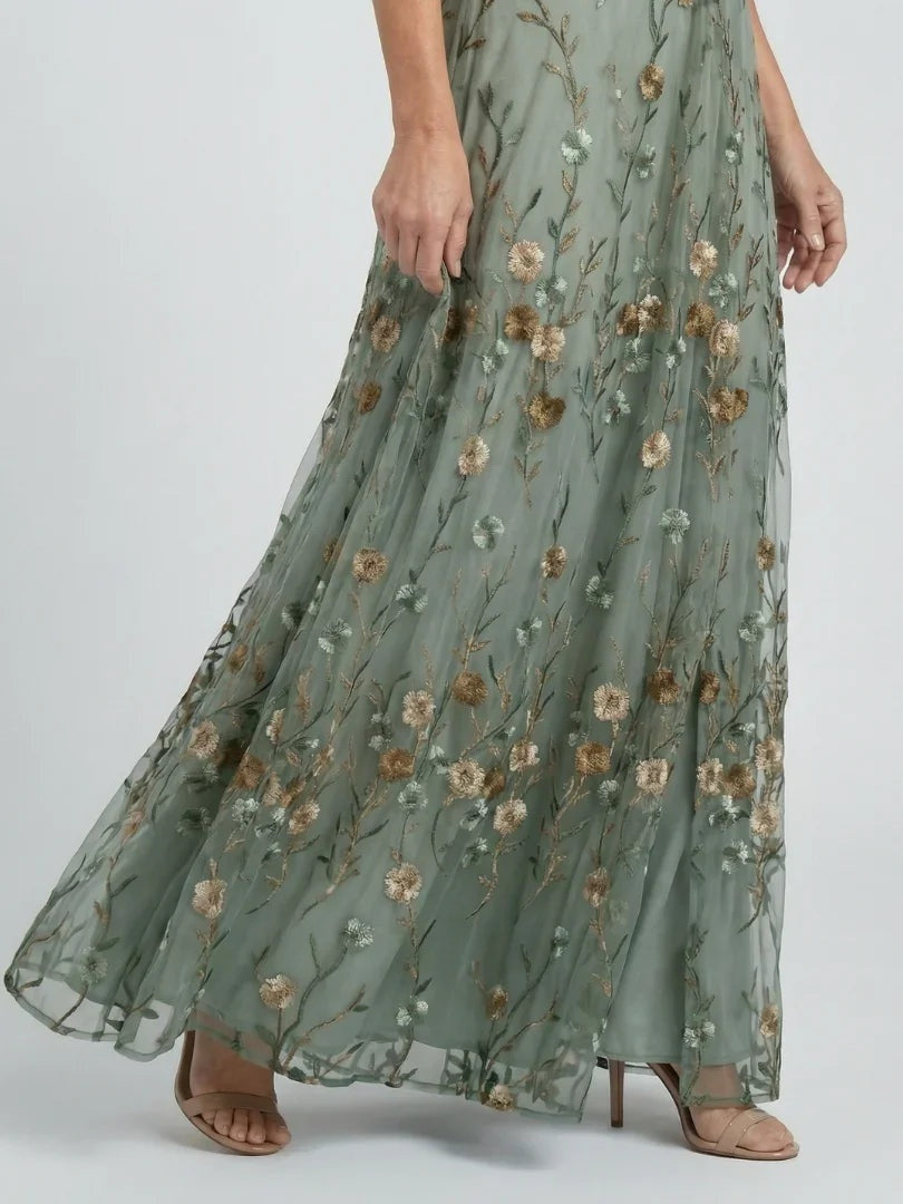 Women's Floral Print Halter Maxi Dress