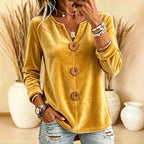 Women's Elegant Velvet V-Neck Top