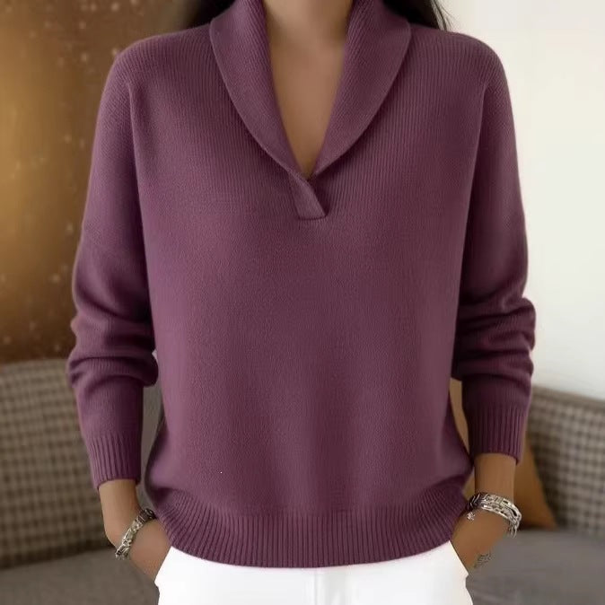 Women's Oversized V-Neck Batwing Sleeve Sweater