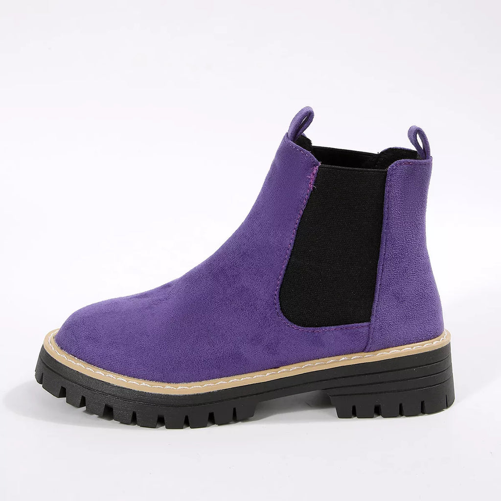 Women's Comfortable Block Heel Round Toe Ankle Boots for Fall and Winter