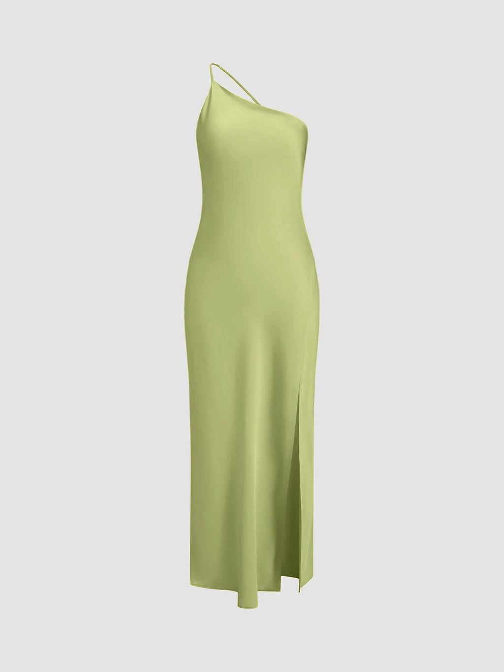 Women's Thin Strap Open-Back Slip Maxi Dress - Green