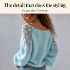 Women's Knit Sweater with Lace Detail