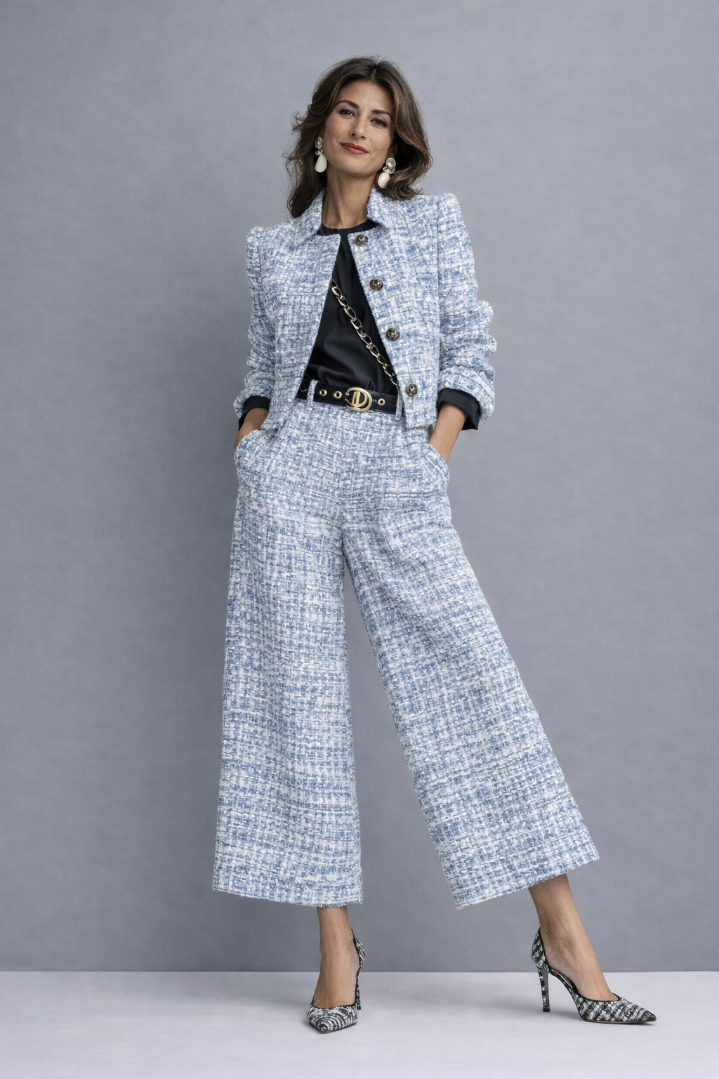 Women's Sophisticated Versatile Two-Piece Set - Blue