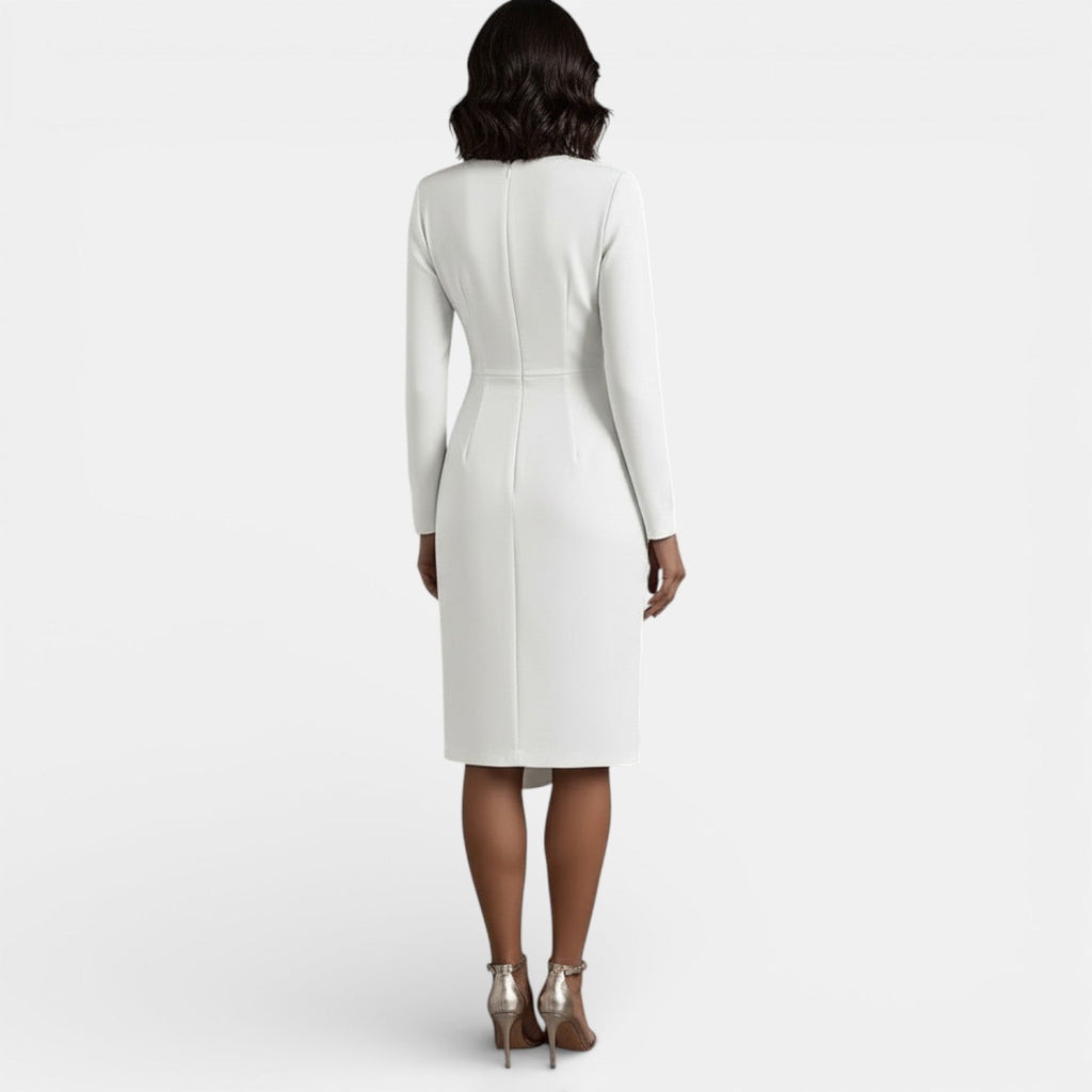 Women's Elegant V-Neck A-Line Midi Dress