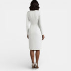Women's Elegant V-Neck A-Line Midi Dress